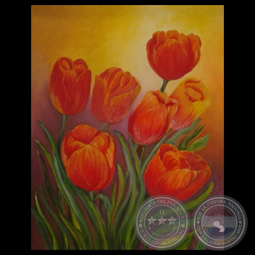 TULIPANES, 2012 - Óleo sobre lienzo de LIDIA WAGENER