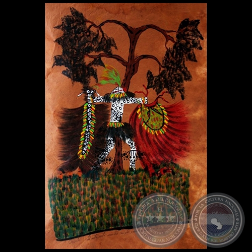 DIBUJO INDÍGENA 32 - Obra de OGWA FLORES - Colección GRUPO LIEBIG