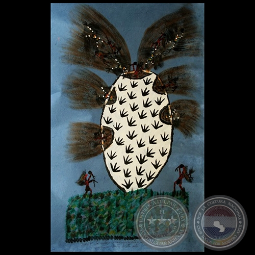 DIBUJO INDÍGENA 34 - Obra de OGWA FLORES - Colección GRUPO LIEBIG