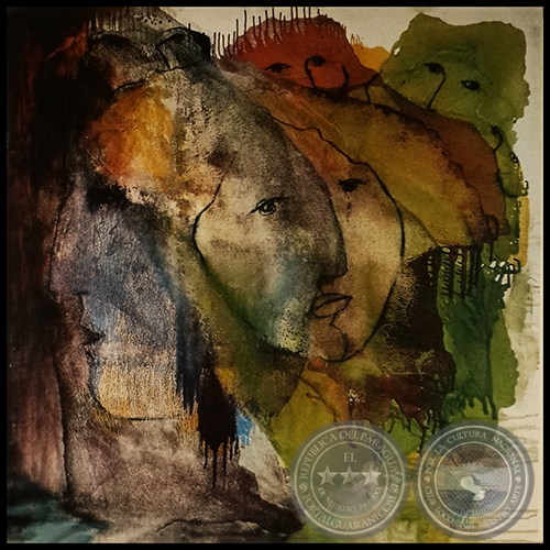 ROSTROS Y MANCHAS, 1989 - Técnica mixta de OLGA BLINDER
