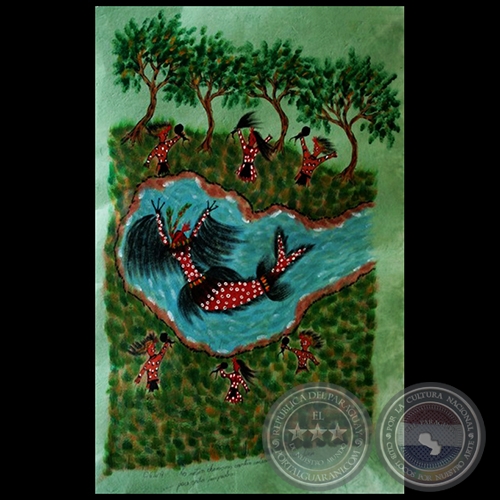 DIBUJO INDÍGENA 36 - Obra de OGWA FLORES - Colección GRUPO LIEBIG