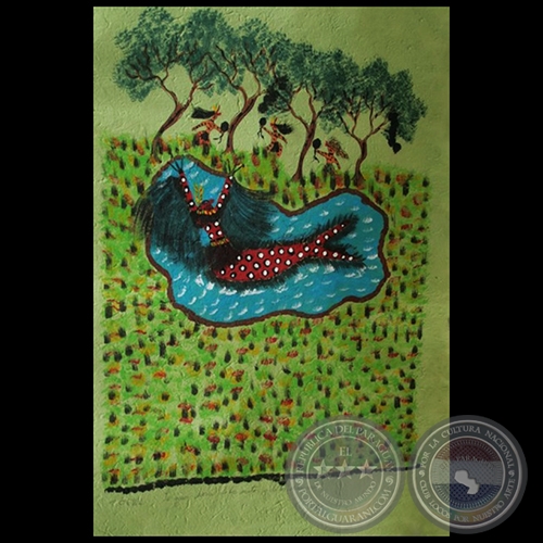 DIBUJO INDÍGENA 39 - Obra de OGWA FLORES - Colección GRUPO LIEBIG