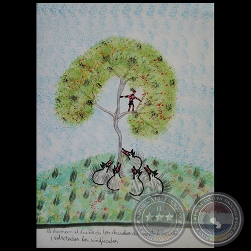 DIBUJO INDÍGENA 4 - Obra de OGWA FLORES - Colección GRUPO LIEBIG