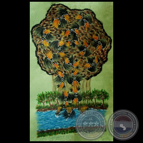 DIBUJO INDÍGENA 40 - Obra de OGWA FLORES - Colección GRUPO LIEBIG