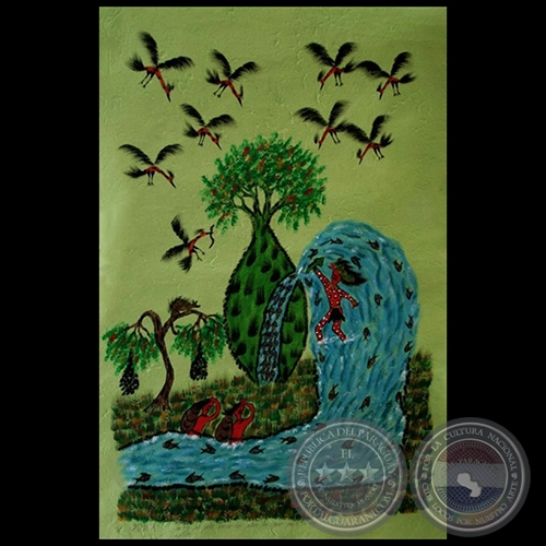 DIBUJO INDÍGENA 41 - Obra de OGWA FLORES - Colección GRUPO LIEBIG