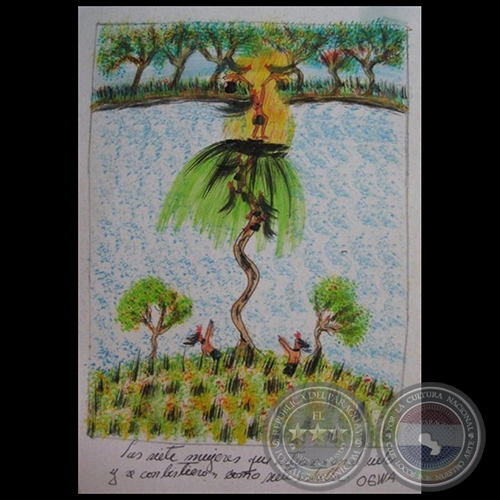 DIBUJO INDÍGENA 48 - Obra de OGWA FLORES - Colección GRUPO LIEBIG