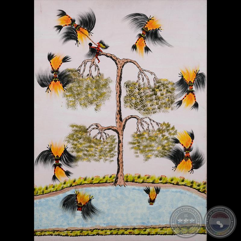 DIBUJO INDÍGENA 5 - Obra de OGWA FLORES - Colección GRUPO LIEBIG