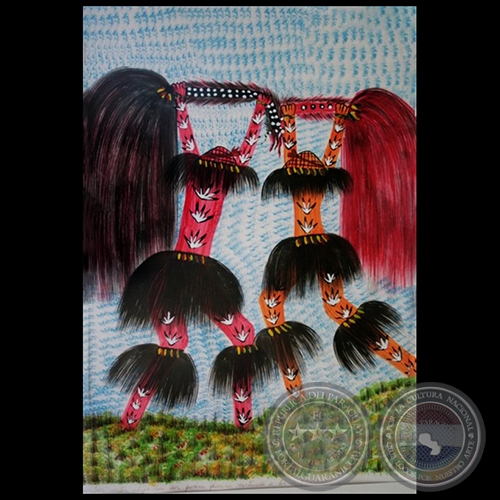 DIBUJO INDÍGENA 52 - Obra de OGWA FLORES - Colección GRUPO LIEBIG