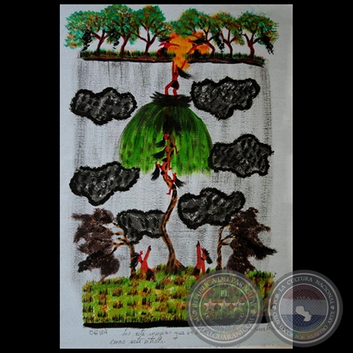 DIBUJO INDÍGENA 54 - Obra de OGWA FLORES - Colección GRUPO LIEBIG