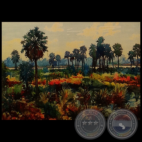 PAISAJE - Acuarela de FRANCISCO TORNÉ GAVALDÁ - Año 1955