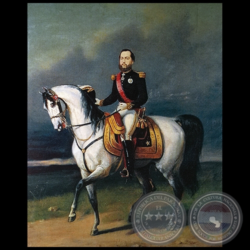 RETRATO DEL MARISCAL LÓPEZ - Óleo de AURELIO GARCÍA - Año 1865