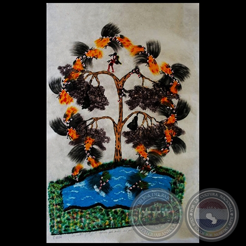 DIBUJO INDÍGENA 6 - Obra de OGWA FLORES - Colección GRUPO LIEBIG