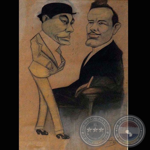 MAMÍN ACEVAL Y CARLOS SOSA - Dibujo de Miguel Acevedo - Años 1912 1913