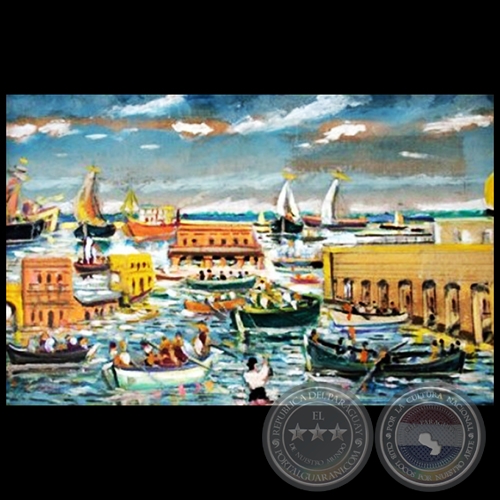 CANOAS Y BARCOS - Obra de IGNACIO NUÑEZ SOLER - Colección GRUPO LIEBIG