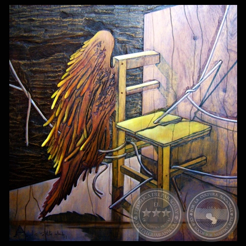 SILLA, 2011 - Xilopinturas de CARLOS COLOMBINO (GALERÍA DE ARTE MATICES)