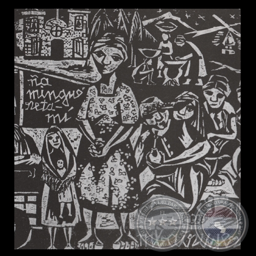LA MINGUÉ RETAMÍ, 1964 - Xilografía de MIGUELA VERA