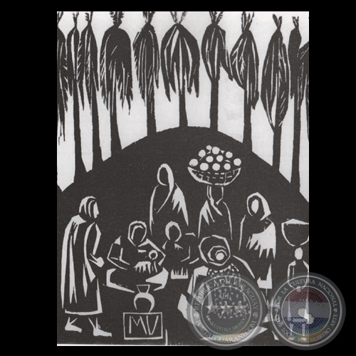 MBOCAYÁ RAYTY, 1978 - Xilografía de MIGUELA VERA