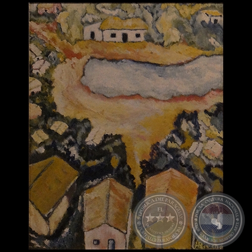 FALDA DEL CERRO LAMBARÉ, 1974 - Óleo sobre madera de JACINTO RIVERO 