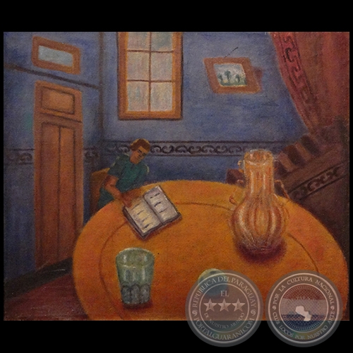 MESA NARANJA - Óleo sobre tela de PEDRO DI LASCIO