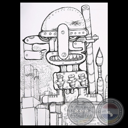 EL MARINE PARANOICO - Dibujo de Joel Filártiga