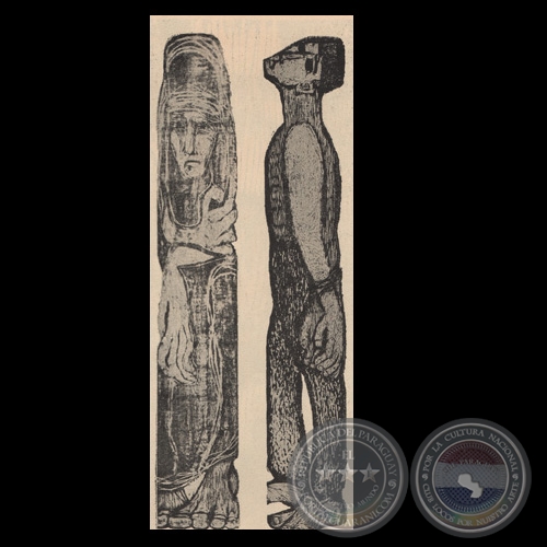 FIGURAS - Xilograbado de Olga Blinder - Año 1964