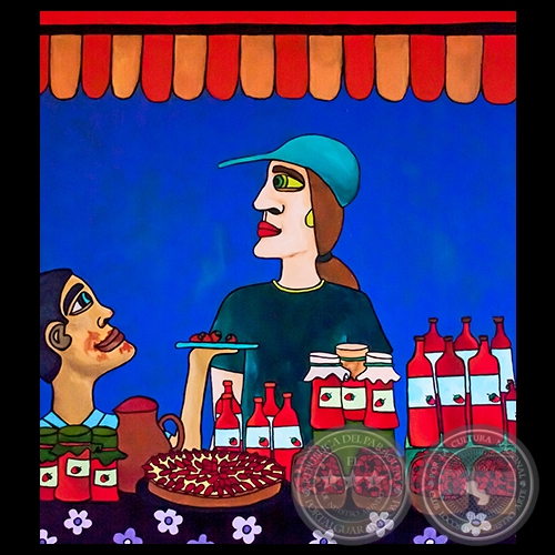 LAS FRUTILLAS DE AREGUÁ - Acrílico de (GL) GUILLERMO RIQUELME y (LÉO) ELÉONORE GUILLEMIN