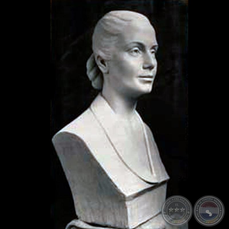 EVITA PERÓN. Circa 1948 - Modelado de HERMANN GUGGIARI