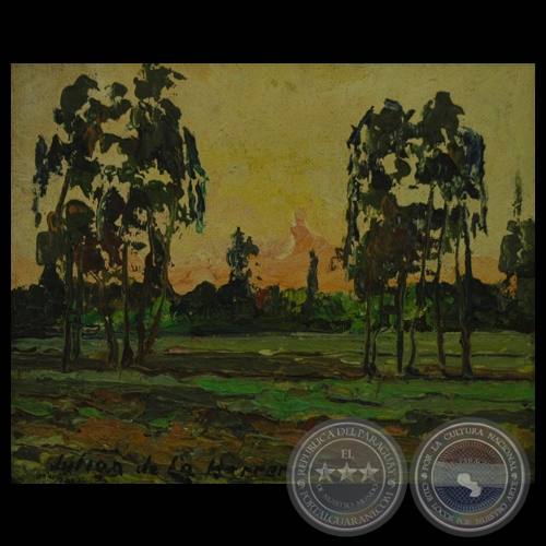 PAISAJE - Óleo sobre madera de JULIÁN DE LA HERRERÍA