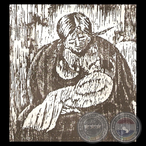 MAMÁ, 1960 - Xilograbado de LEONOR CECOTTO