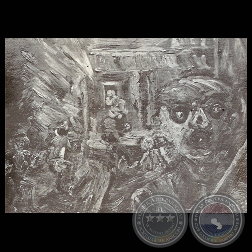 REVOLUCIÓN DEL 47, 1954 - Óleo sobre madera de ALDO DEL PINO