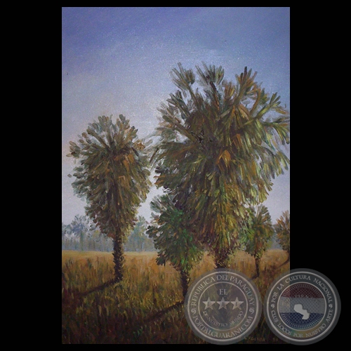 PALMERAS, 1990 - Óleo sobre lienzo de AMALIA WAGENER
