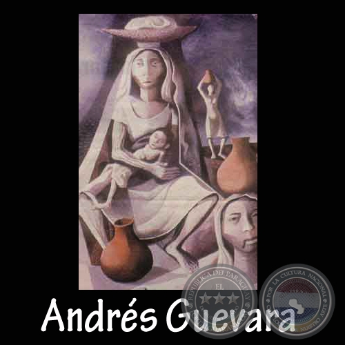 MUJERES DE MI TIERRA - Témpera de ANDRÉS GUEVARA