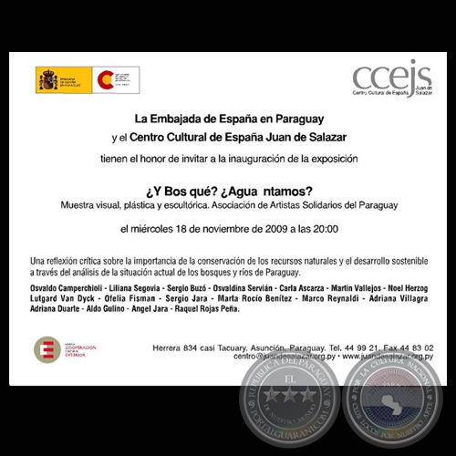 ¿Y BOS QUÉ? ¿AGUA NTAMOS? - Exposición de arte - Año 2009