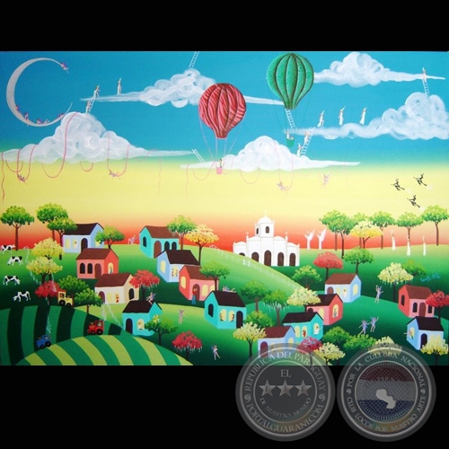 IGLESIA DE YATAITY CON ESCALERAS AL CIELO, 2007 - Óleo de RENATTA AVILA PAOLI