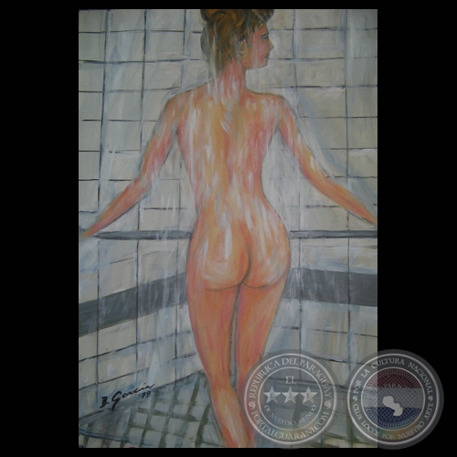 EN LA DUCHA, 1979 - Acuarela de BENITO GARCÍA