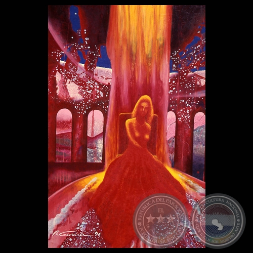LA MUJER DE ROJO, 1996 - Acrílico de BENITO GARCÍA