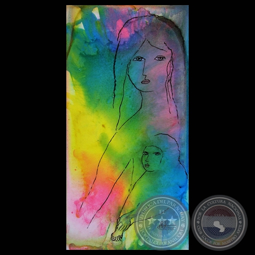 MUJERES, 2007 -Tinta de impresión y óleo sobre tela de OLGA BLINDER