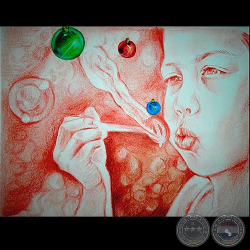 BURBUJAS DE NAVIDAD, 2009 - Técnica mixta de CARLA ASCARZA