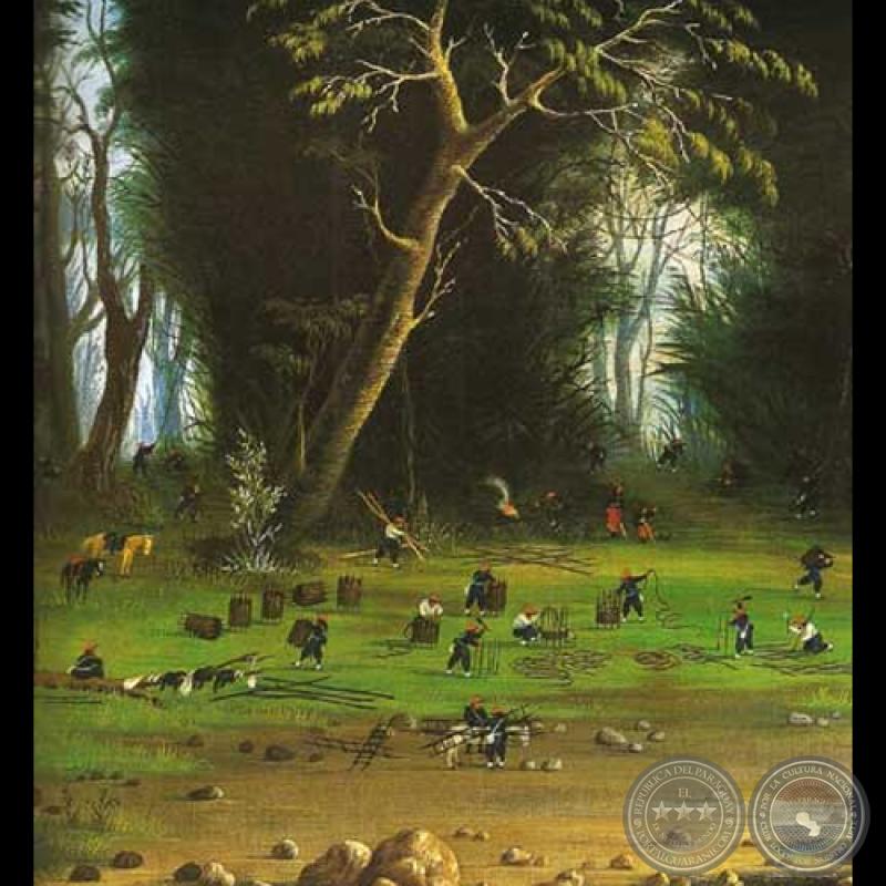 CAMPAMENTO EN LA URUGUAYANA, 1865 - Óleo sobre tela de CANDIDO LÓPEZ