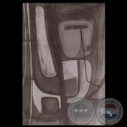 COMPOSICIÓN VEGETAL, 1960 - Pintura y crayola sobre papel de CARLOS COLOMBINO