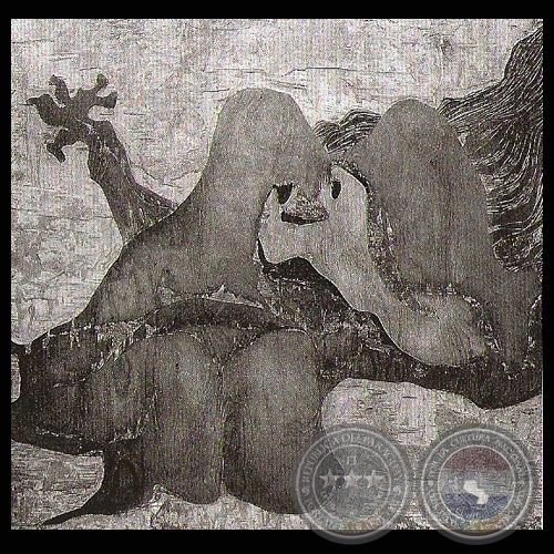 JUANA, 1965 - Xilopintura de CARLOS COLOMBINO