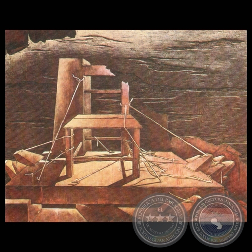 LA SILLA. Xilopintura de CARLOS COLOMBINO
