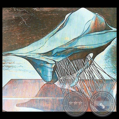 EL ÍMPUTU DE LA LLUVIA, 2002 - Xilopintura de CARLOS COLOMBINO