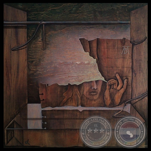 LA RAJADURA, Xilopintura de CARLOS COLOMBINO (DEL REY GALERÍA DE ARTE)