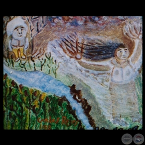 EL FINAL - TULIA Y YO, 1982 - Óleo de CARLOS FEDERICO REYES