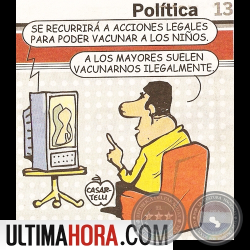 VACUNACIÓN ILEGAL, 2009 - Humor gráfico de MARIO CASARTELLI