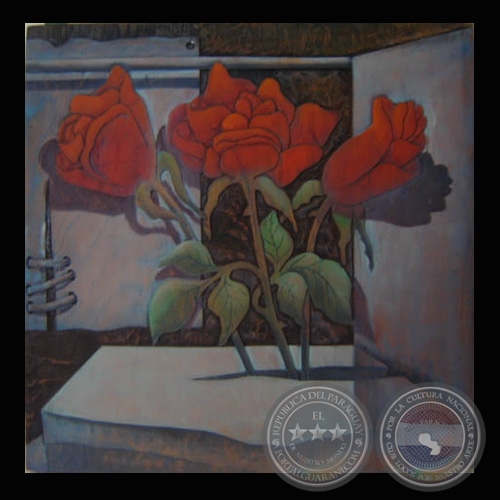 ROSAS -Xilopintura de CARLOS COLOMBINO