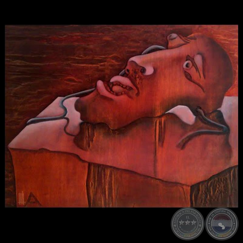 LA MASCARA VIVA, 2009 - Xilopintura de CARLOS COLOMBINO