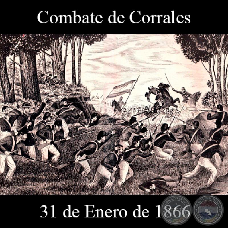 COMBATE DE CORRALES - 31 DE ENERO DE 1866 - Dibujo de WALTER BONIFAZI