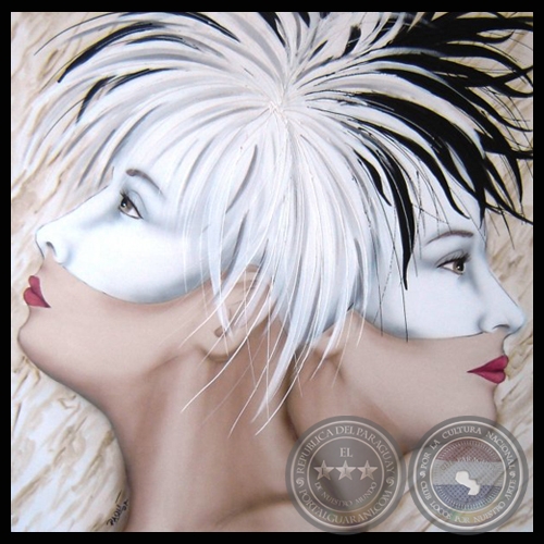 GEMELAS BLANCO Y NEGRO - SERIE GEMELAS, 2008 (Acrílico de CRISTINA PAOLI)